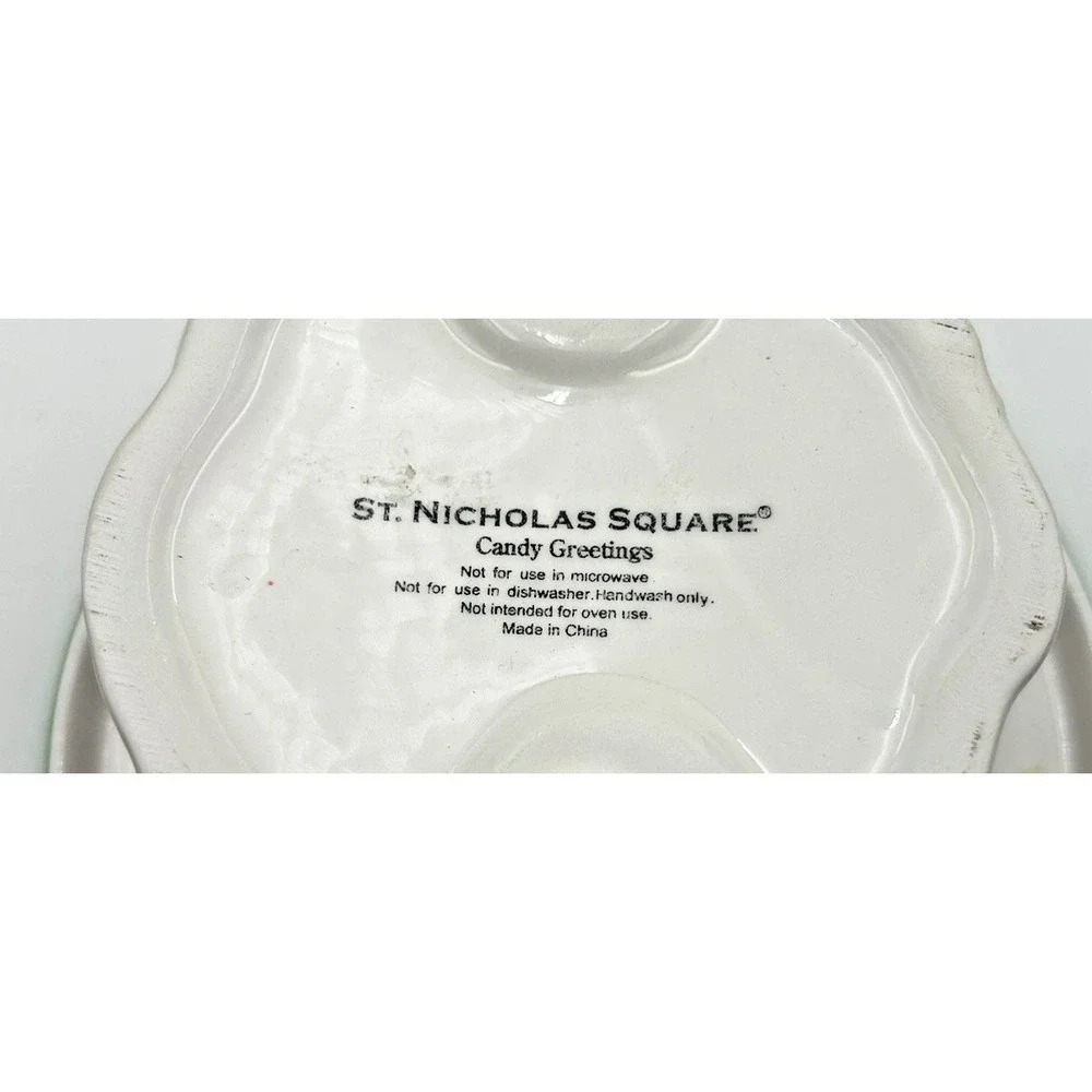 St. Nicholas Square‎ Candy Greetings Collection Pedestal Cake Stand Christmas